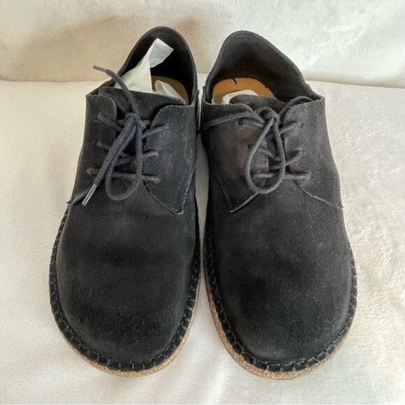 BIRKENSTOCK Gary Black Suede Leather Lace Up Flats Shoes Size 40 - Picture 9 of 16